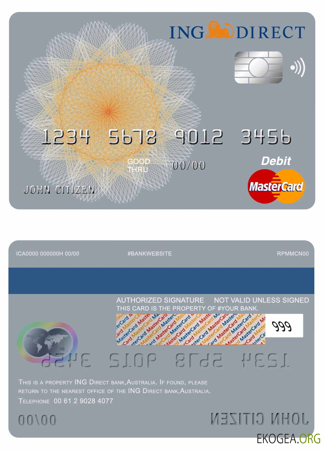 Australie Ing Direct Bank mastercard